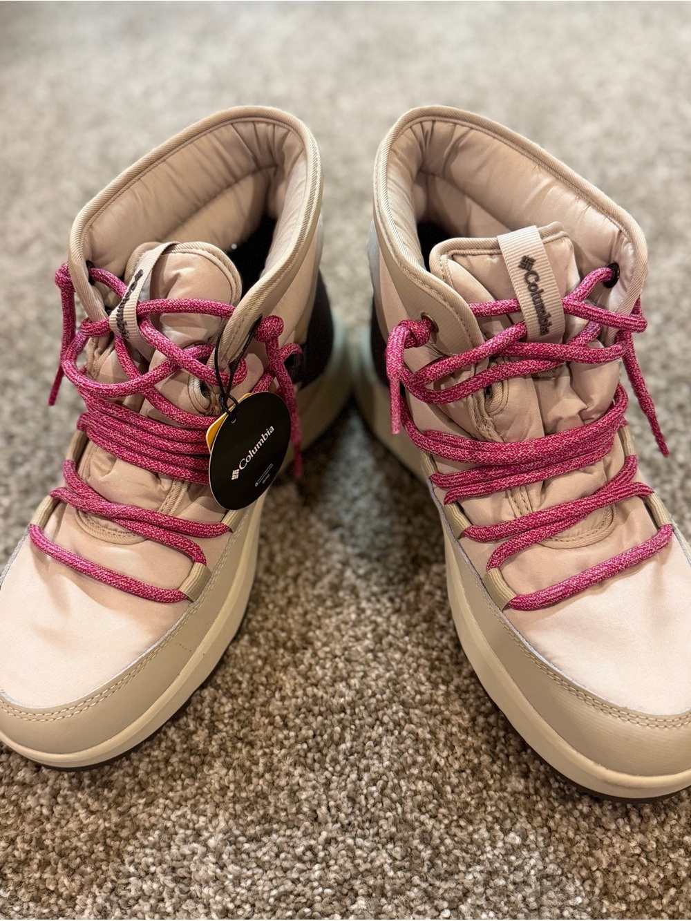 *NEW* Columbia Slopeside Village Omni-Heat Mid Snow Boots - Beige/Purple/Pink